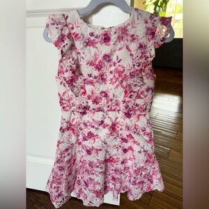 Bardot Junior Size 8 Pink Ruffle Eyelet Dress